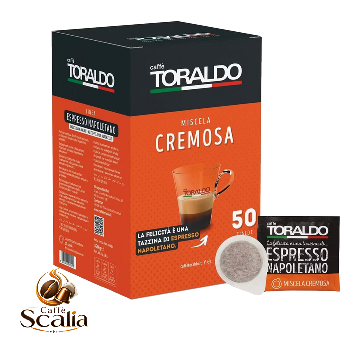 Caffè Toraldo Cremosa – 50 Cialde ESE 44mm