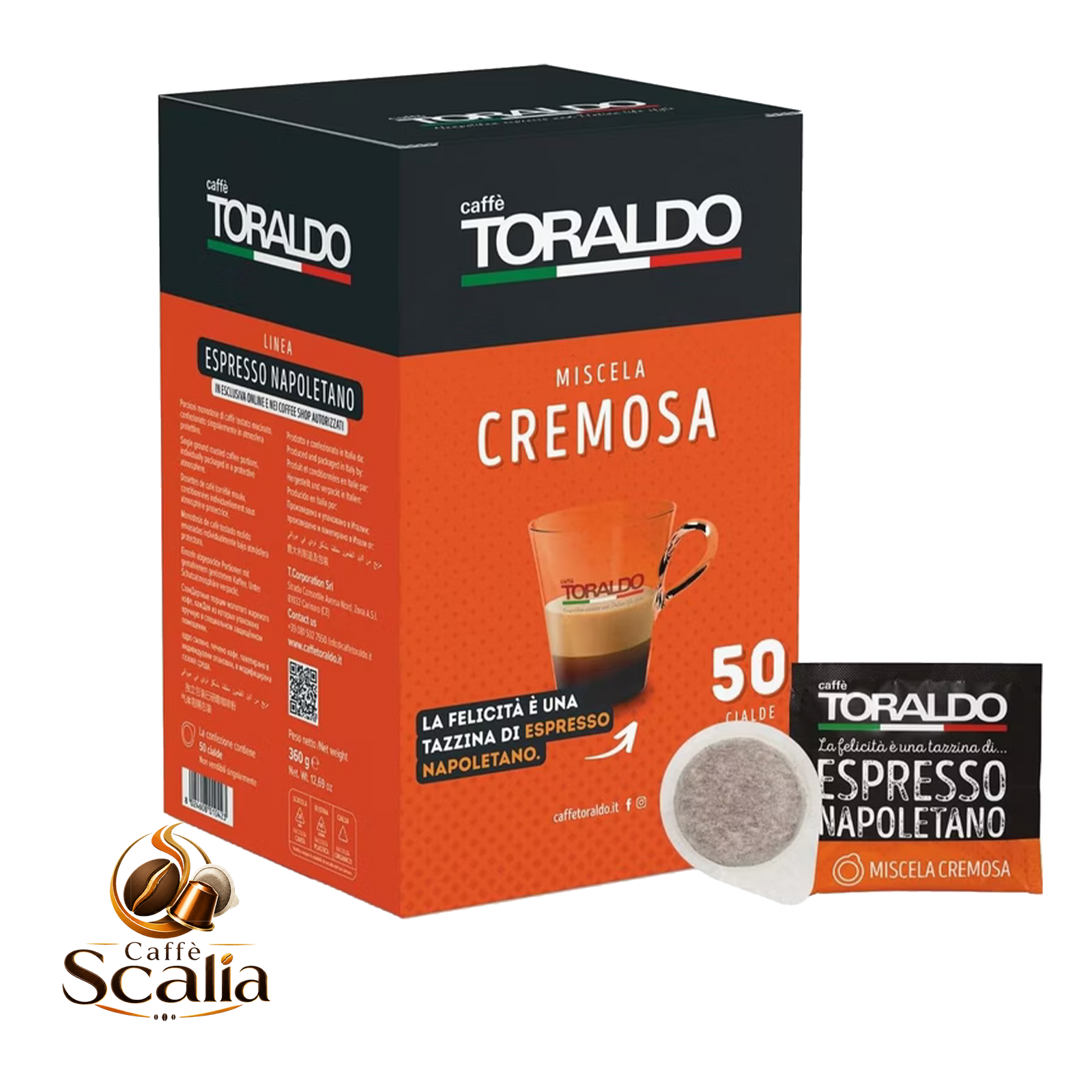 Caffè Toraldo Cremosa – 50 Cialde ESE 44mm