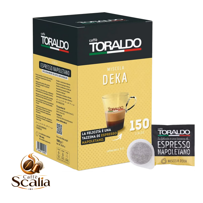 Caffè Toraldo Deka Decaffeinato – 150 Cialde ESE 44mm