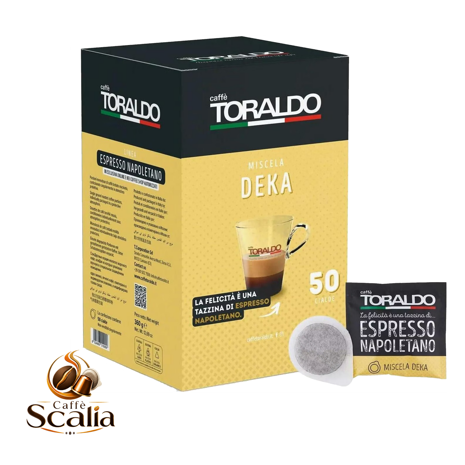 Caffè Toraldo Deka Decaffeinato – 50 Cialde ESE 44mm
