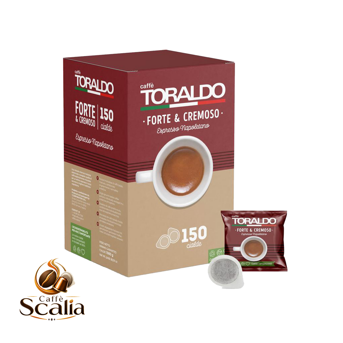 Caffè Toraldo Forte e Cremoso – 150 Cialde ESE 44mm