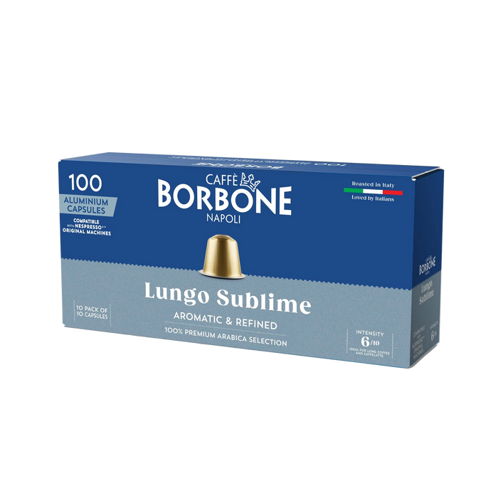 Borbone 100 Capsule Compatibili Nespresso in Alluminio – Lungo Sublime