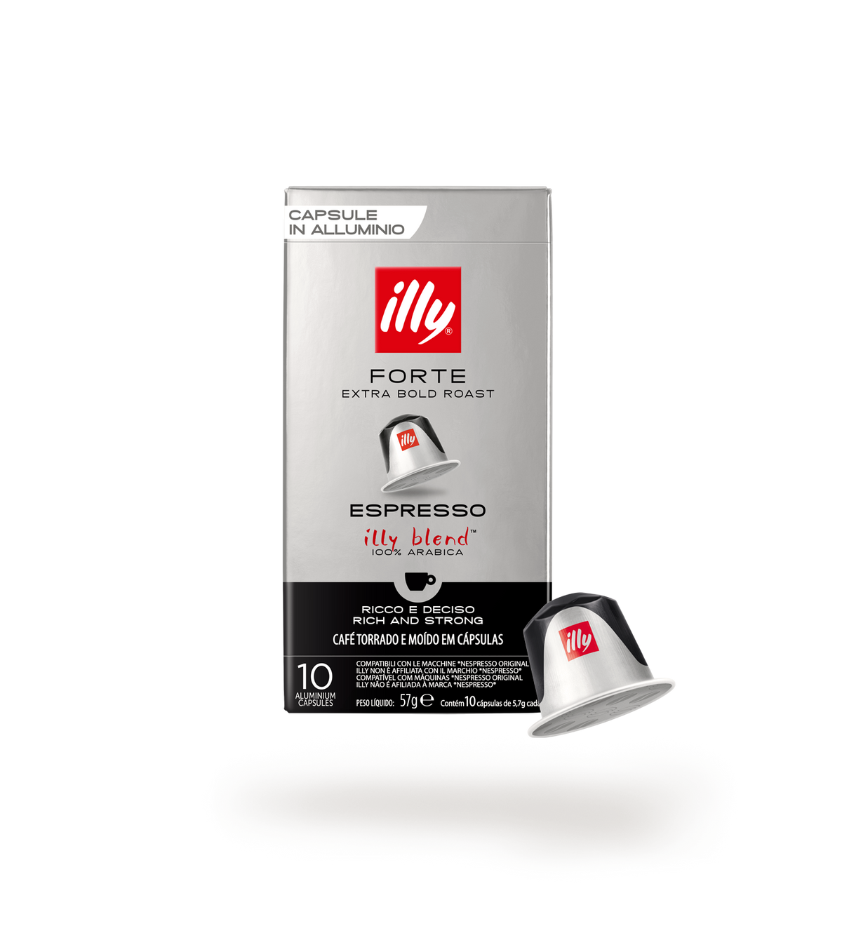 Illy 10 Capsule Compatibili Nespresso in Alluminio – Miscela Forte